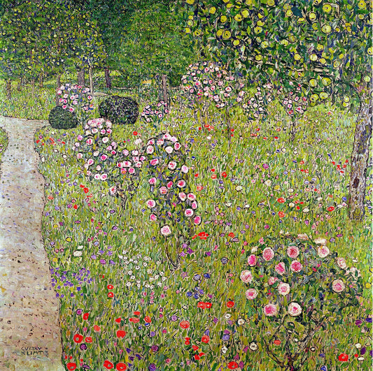 🌸 Pomar com Rosas – Gustav Klimt (cerca de 1912)