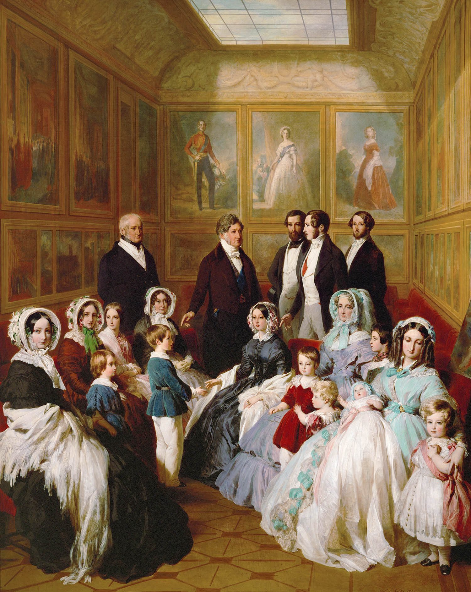 Réunion en famille dans la galerie Victoria au château d'Eu, le 8 septembre 1845 - Franz Xaver Winterhalter