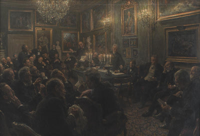 En akademirådsforsamling på Charlottenborg en 1904 - Viggo Johansen