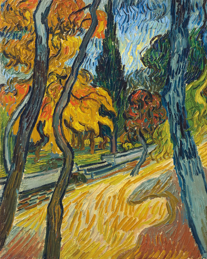 Árvores no jardim do asilo - Vincent van Gogh