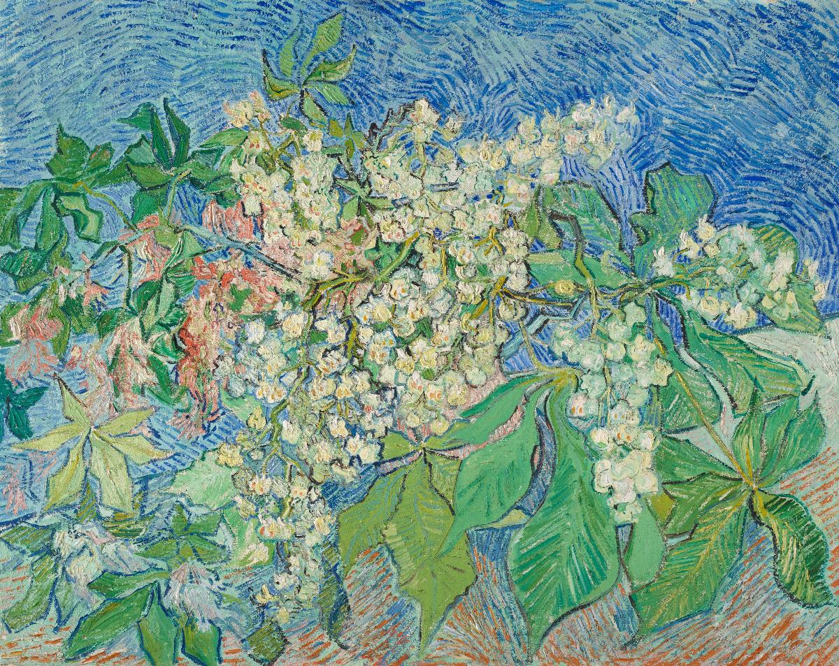 Reproduction du tableau « Branches de marronnier en fleur - Vincent van Gogh » par Alpha Reproduction en peinture à l’huile