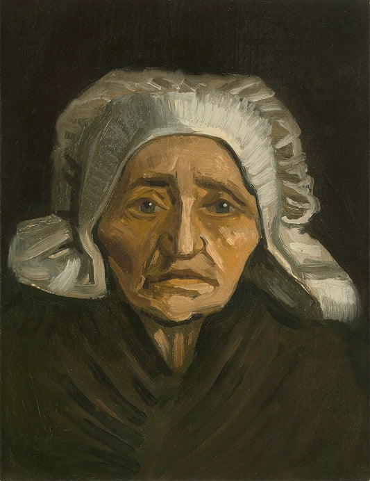 👵 Cabeça de camponesa com touca branca – Vincent van Gogh (1884)