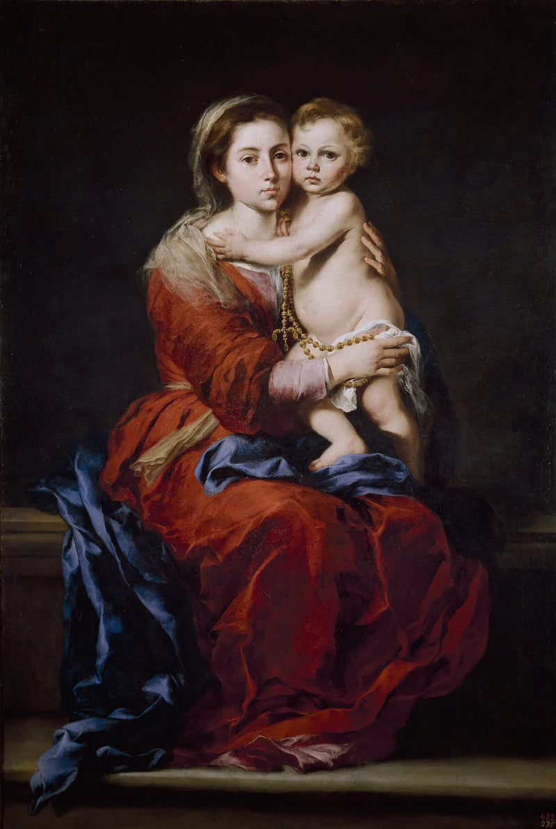 Virgem com o Menino e um terço - Bartolomé Esteban Murillo