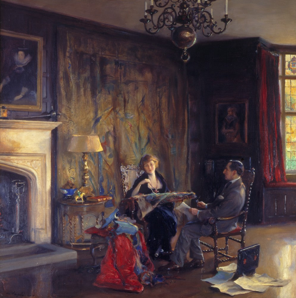 Lord et Lady Lee de Fareham dans la Grande Salle de Chequers - Philip de László