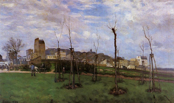 Reproduction du tableau « Vue de Montmartre, depuis la Cité des Fleurs aux Batignolles - Alfred Sisley » par Alpha Reproduction en peinture à l’huile