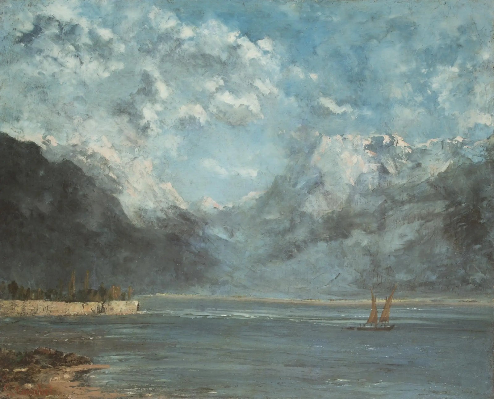 Vista do Lago de Genebra - Gustave Courbet