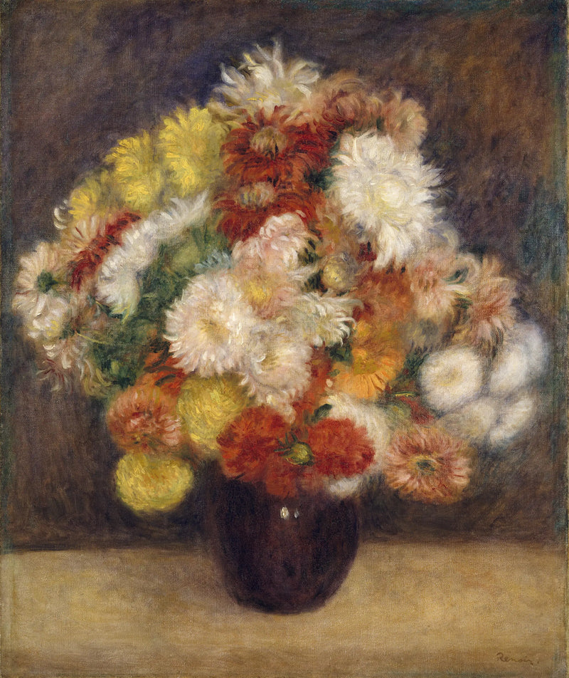 Buquê de crisântemos - Pierre-Auguste Renoir