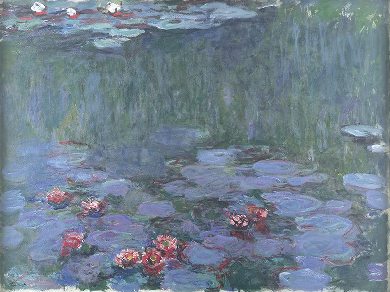 💠 Ninféias com Reflexos Profundos – Claude Monet (cerca de 1914–1917)