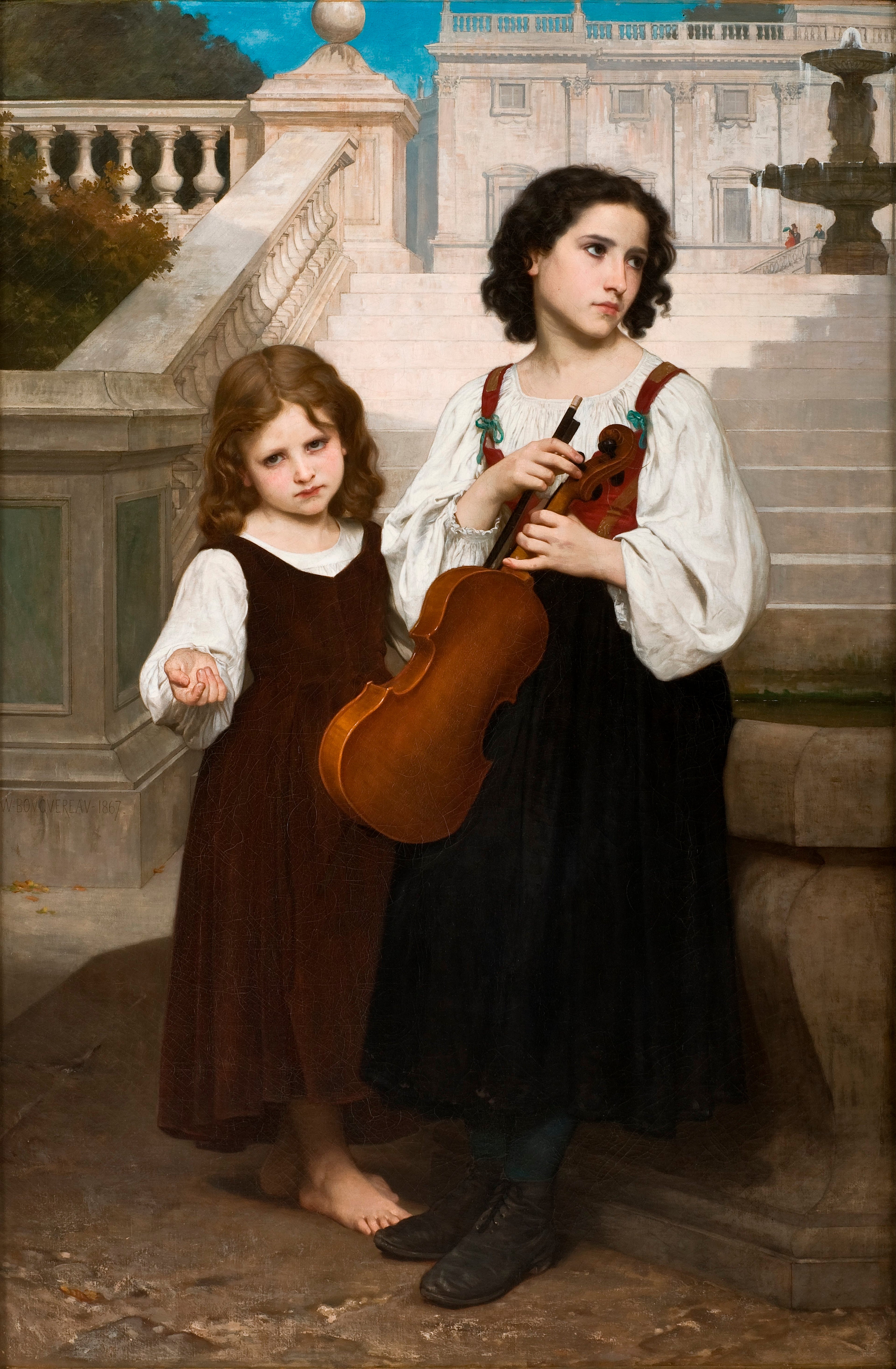 Reproduction du tableau « Loin du pays - Bouguereau » par Alpha Reproduction en peinture à l’huile