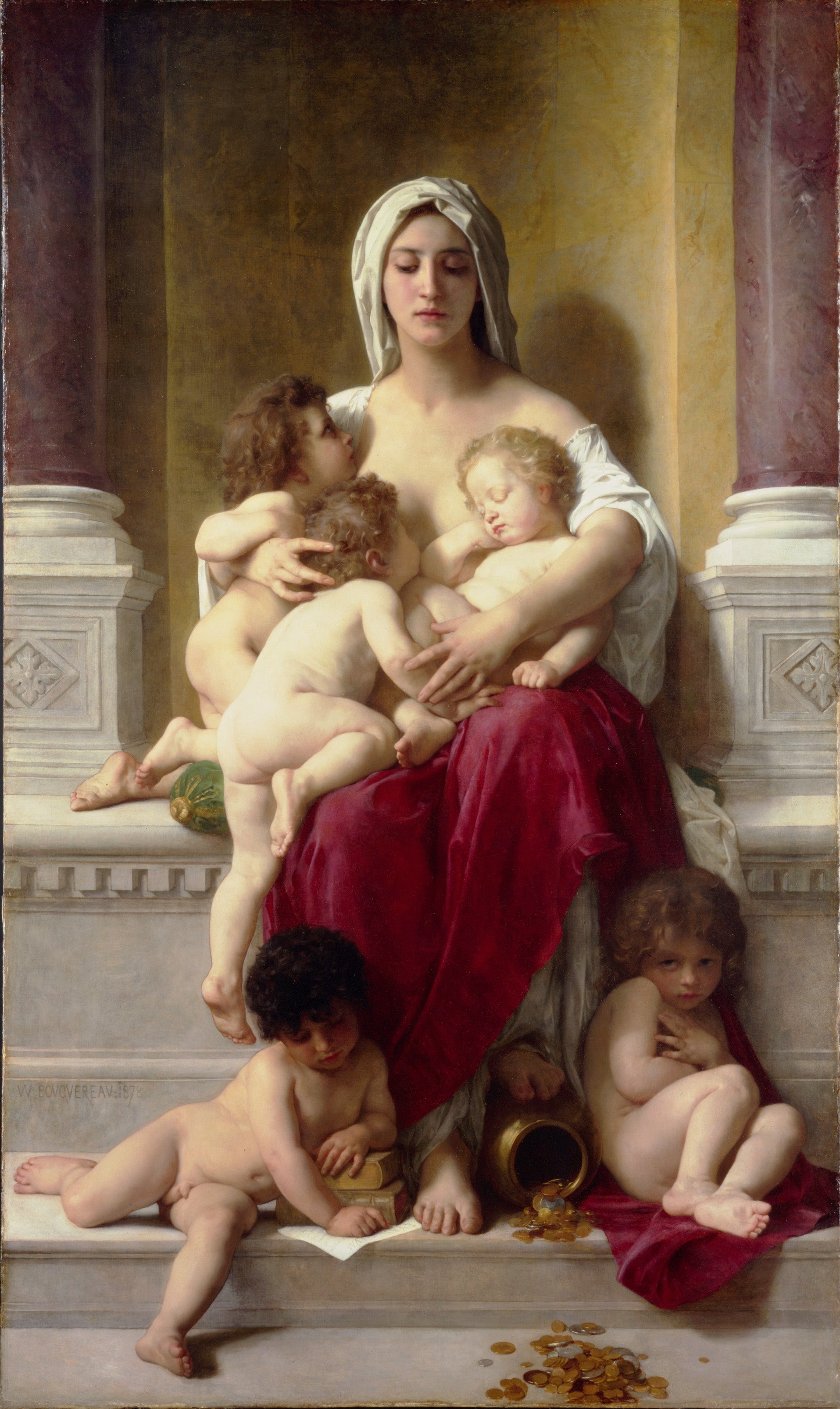 Reproduction du tableau « La Charité - Bouguereau » par Alpha Reproduction en peinture à l’huile