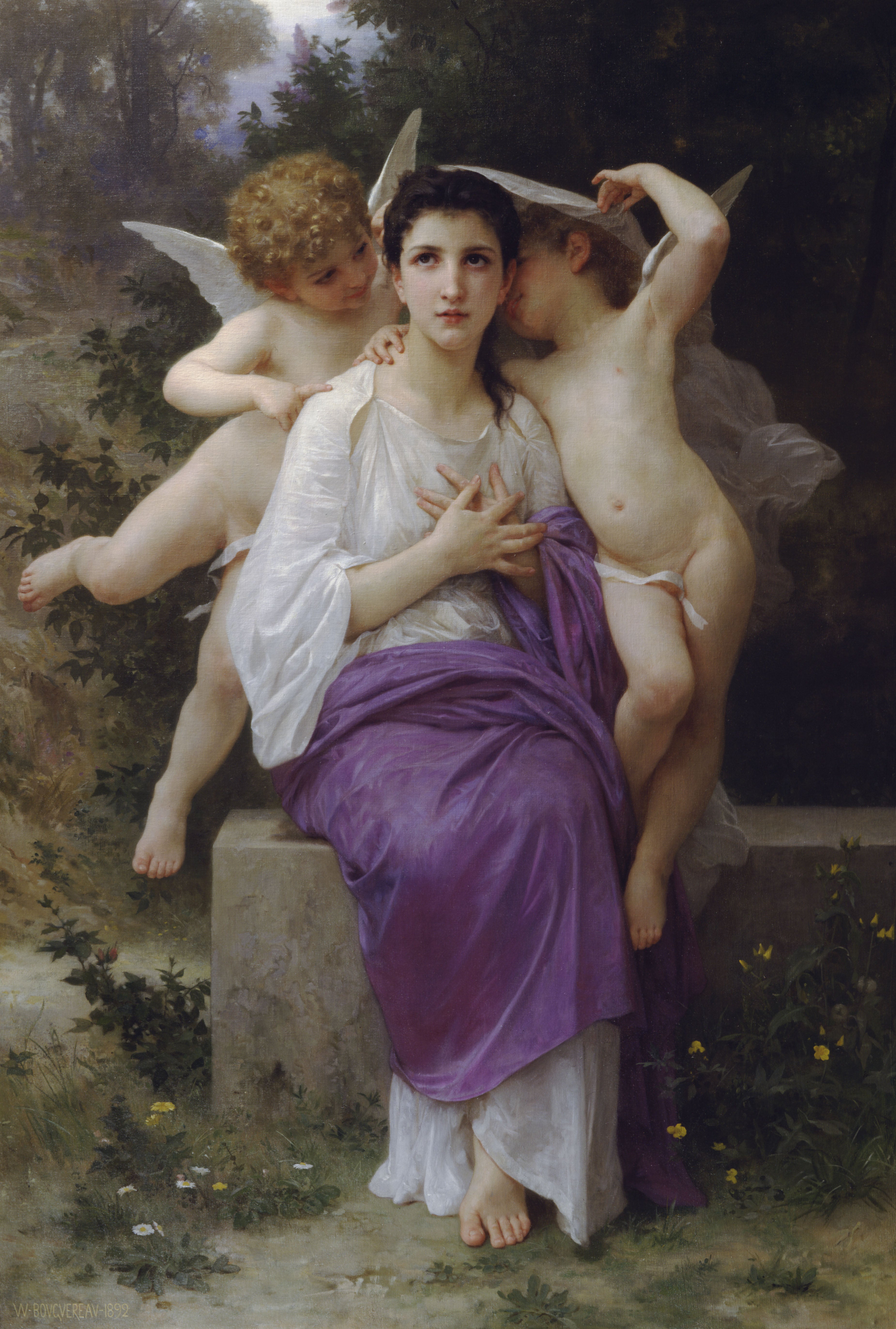 Reproduction du tableau « L'Éveil du cœur - Bouguereau » par Alpha Reproduction en peinture à l’huile