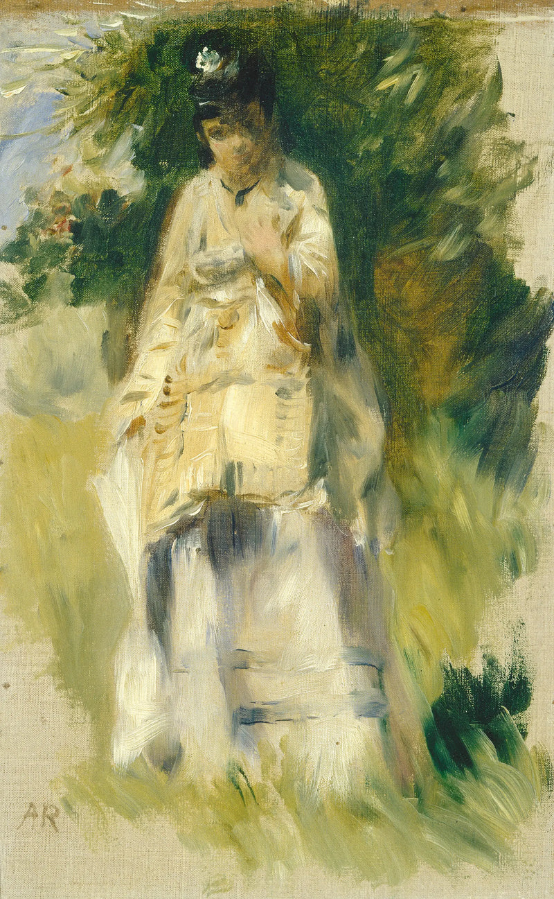 Mulher em pé perto de uma árvore - Pierre-Auguste Renoir