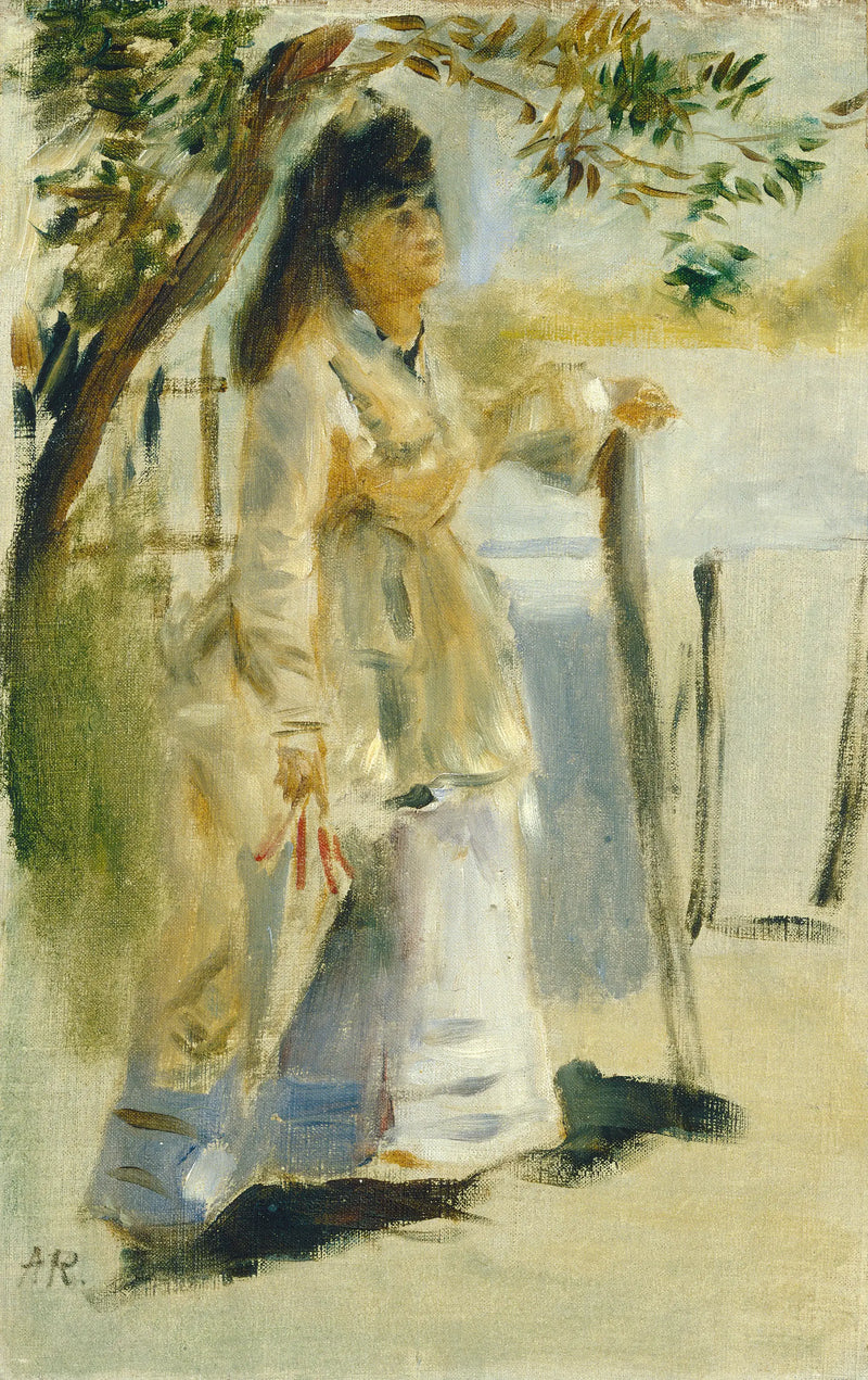 Mulher perto de uma cerca - Pierre-Auguste Renoir