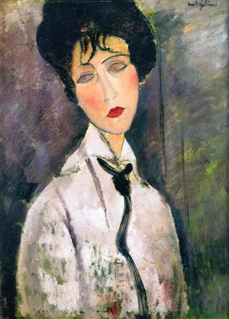 Mulher com uma gravata preta - Amedeo Modigliani