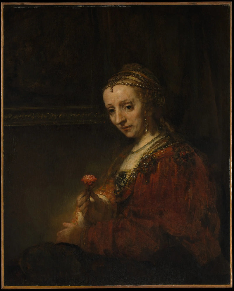 Mulher com uma rosa - Rembrandt
