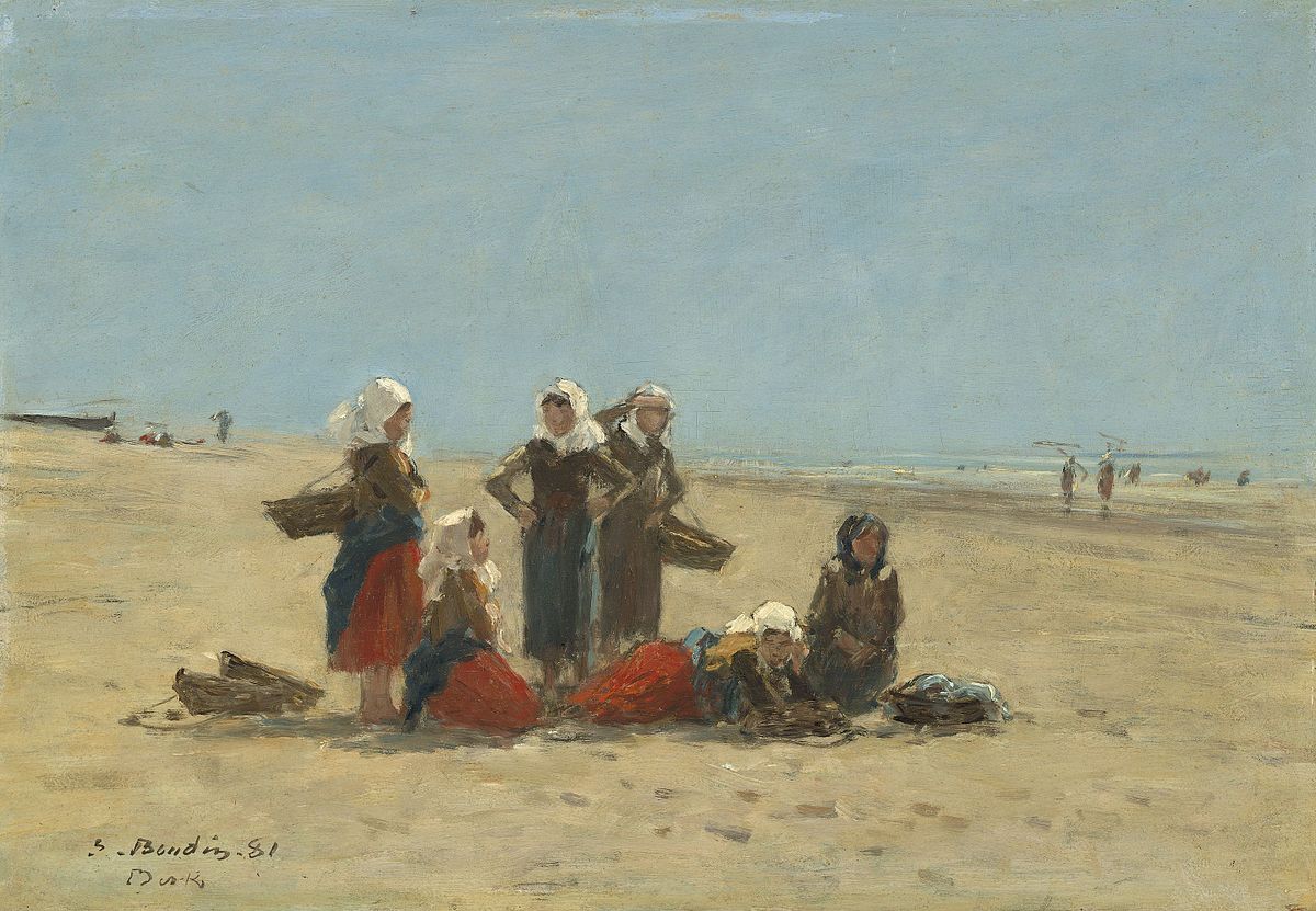 🏖 Mulheres na Praia de Berck – Eugène Boudin (1881)