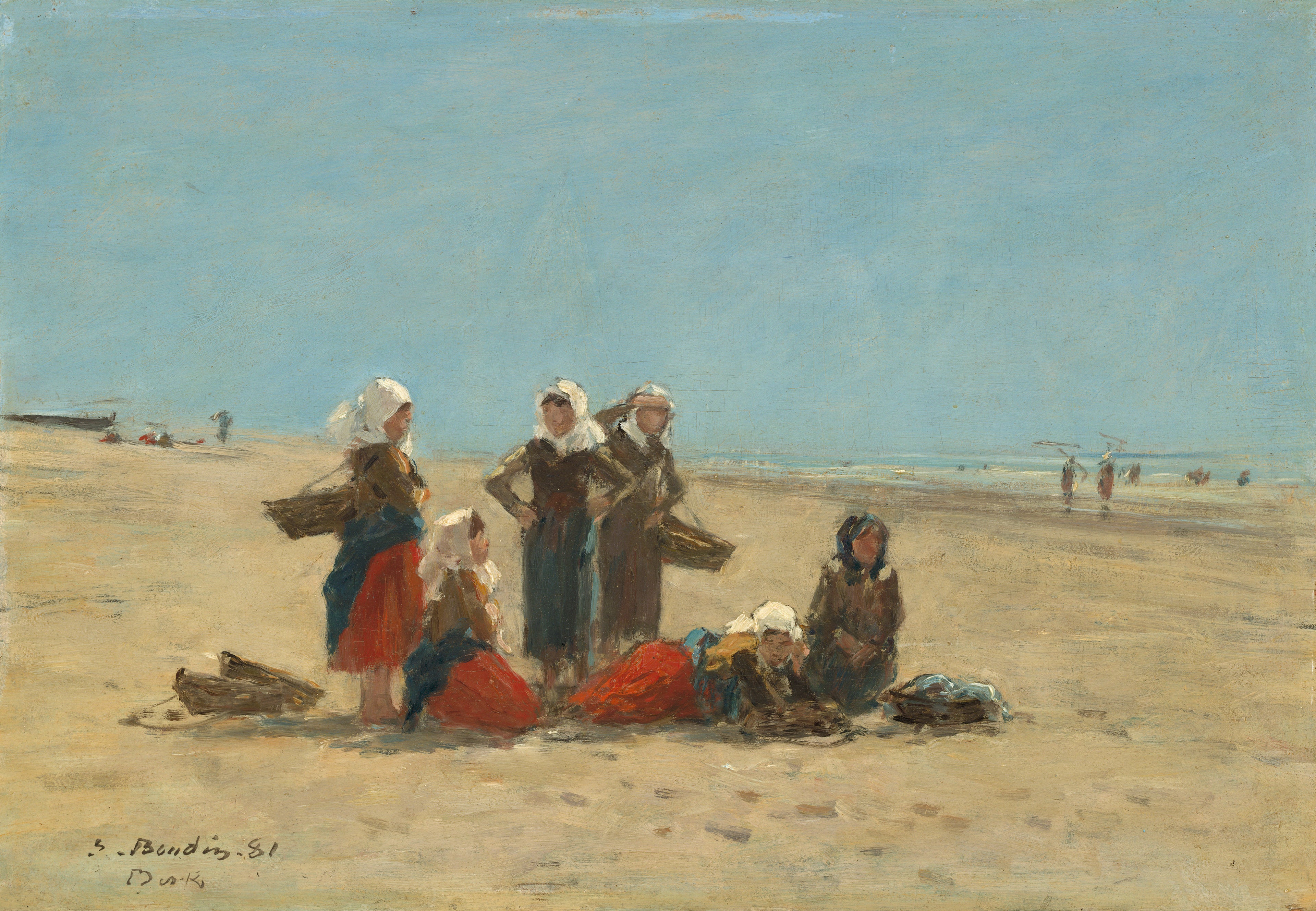 Reproduction du tableau « Femmes sur la plage de Berck - Eugène Boudin » par Alpha Reproduction en peinture à l’huile