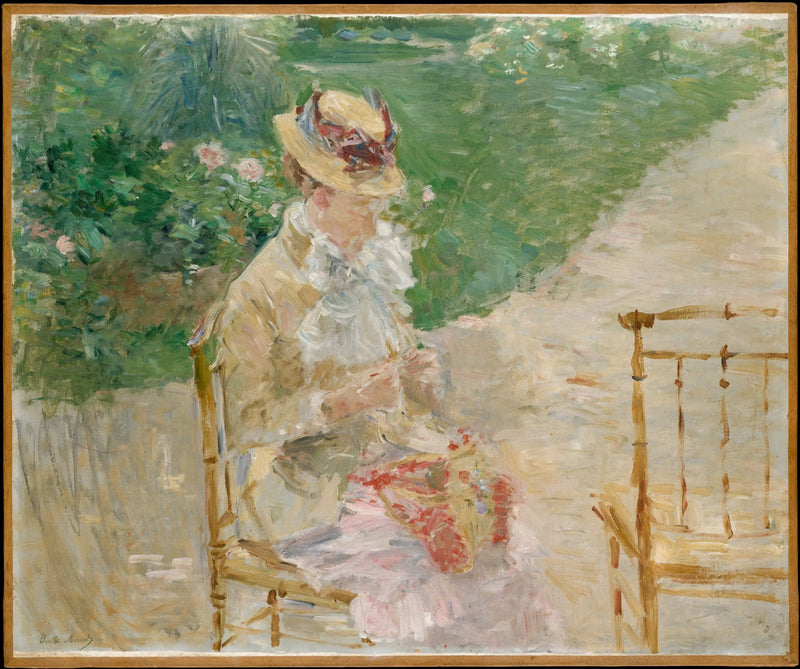 Jovem mulher tricotando - Berthe Morisot