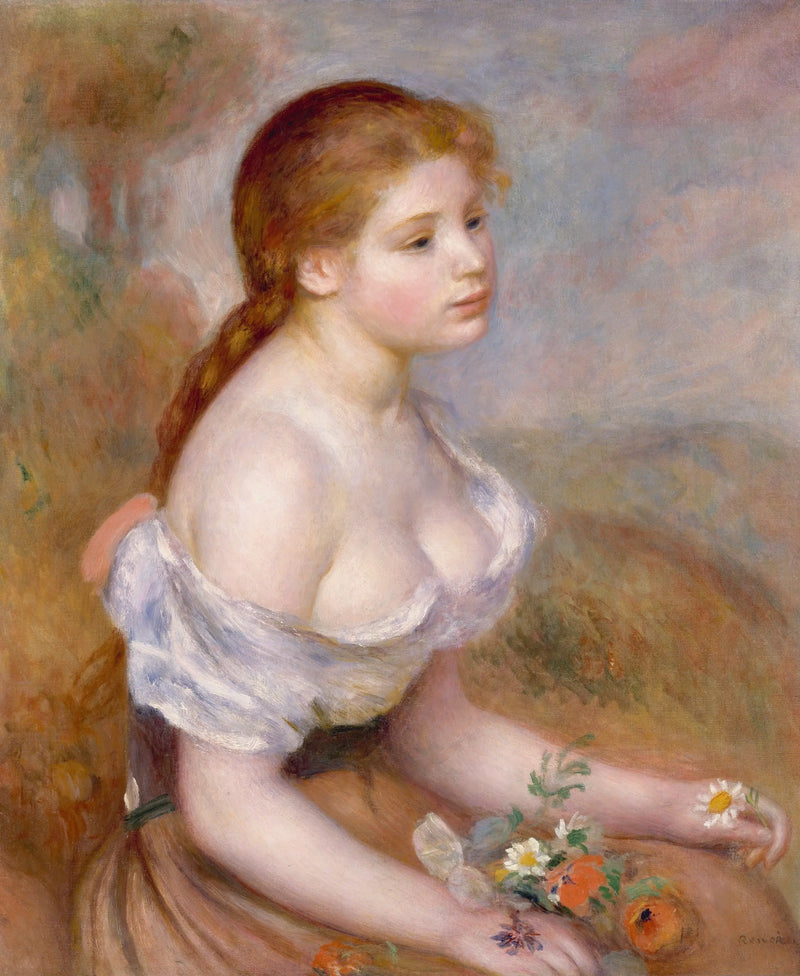 Menina com margaridas - Pierre-Auguste Renoir