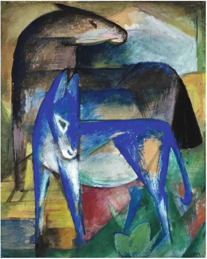 Dois burros azuis - Franz Marc