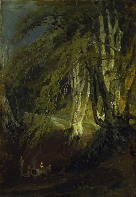 Uma Madeira de Bétula com Ciganos ao Redor de uma Fogueira - J. M. W. Turner