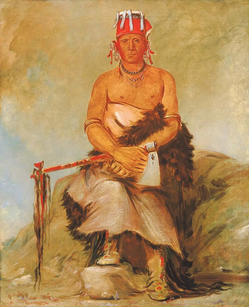 A'h-sha-la-cóots-ah, sinal de beleza na testa, chefe dos republicanos Pawnee - George Catlin