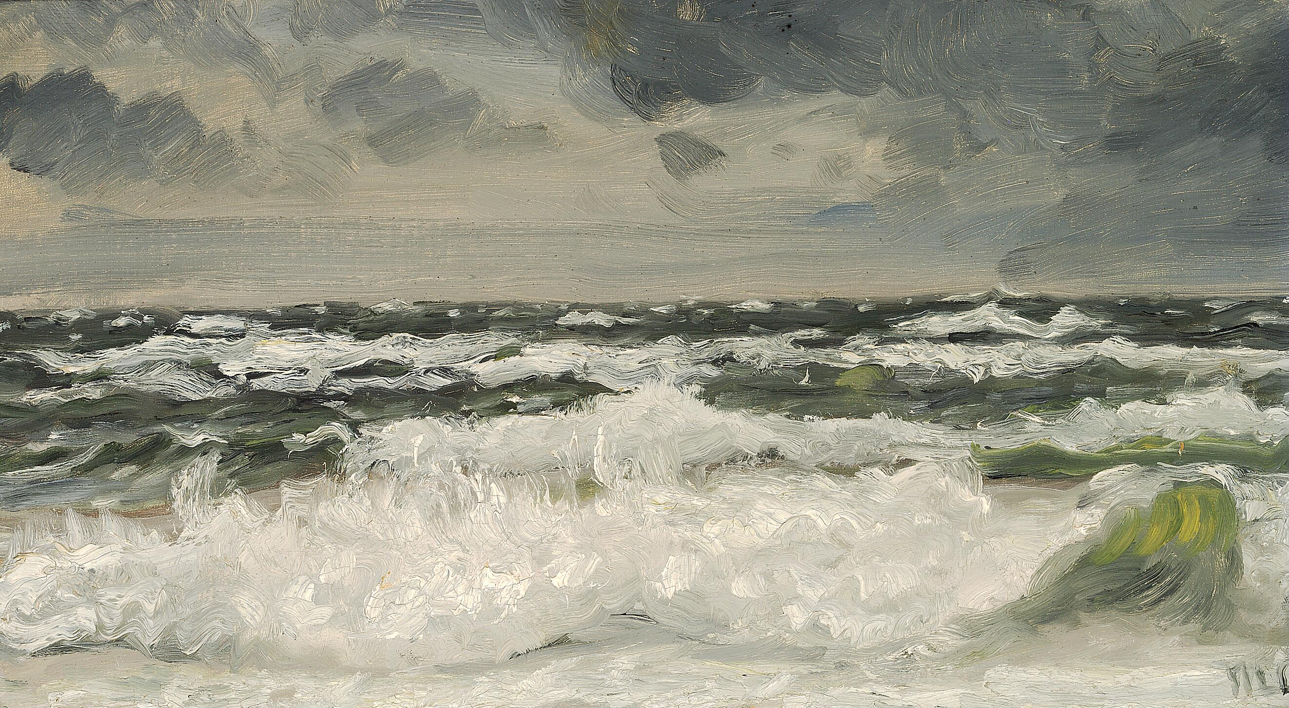 À la plage de Skagen. - Michael Peter Ancher image 1 copie de tableau peinte à la main