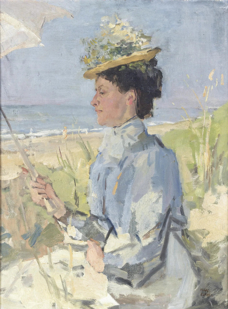 Na praia - Retrato de Martha Salomon - Isaac Israëls
