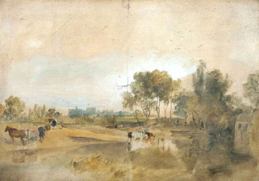 Um Afluente do Tâmisa com o Castelo de Windsor ao Fundo - J. M. W. Turner