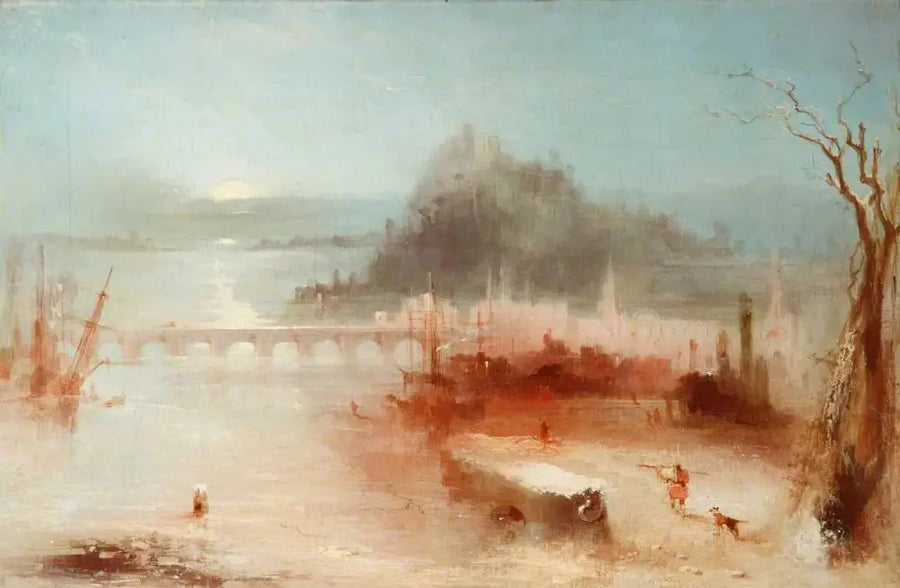 Uma Cidade no Reno, com uma Ponte e um Castelo em uma Altura – Amanhecer - J. M. W. Turner