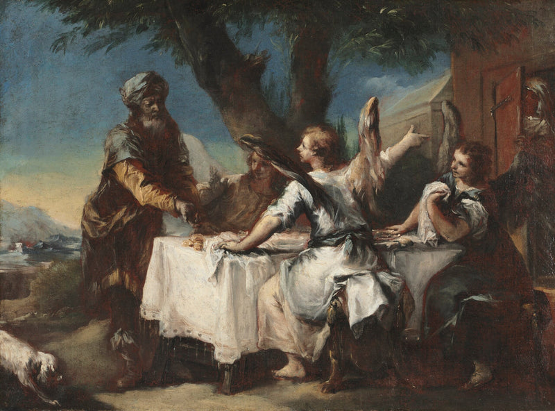 Abraham recebe os três anjos - Francesco Guardi