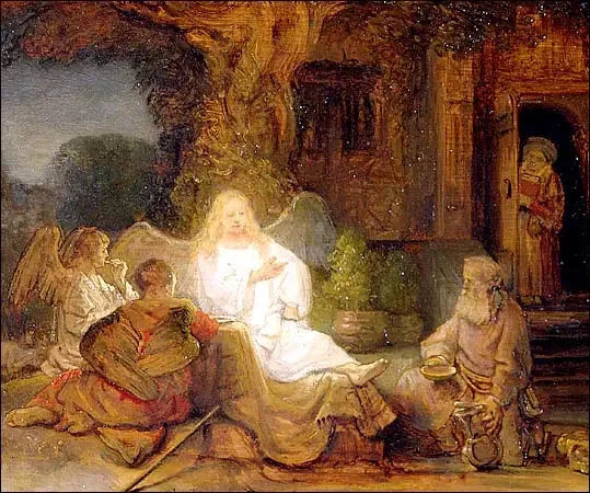 Abraão e os três anjos - Rembrandt