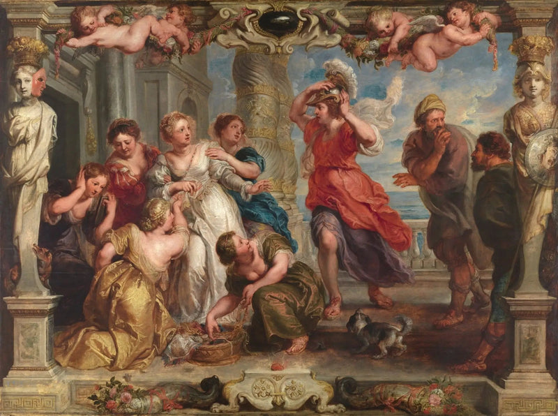 Achille descoberto por Ulisses entre as filhas de Lycomedes - Peter Paul Rubens