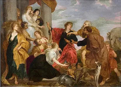 Aquiles reconhece as garotas de Licoêmides - Antoine van Dyck