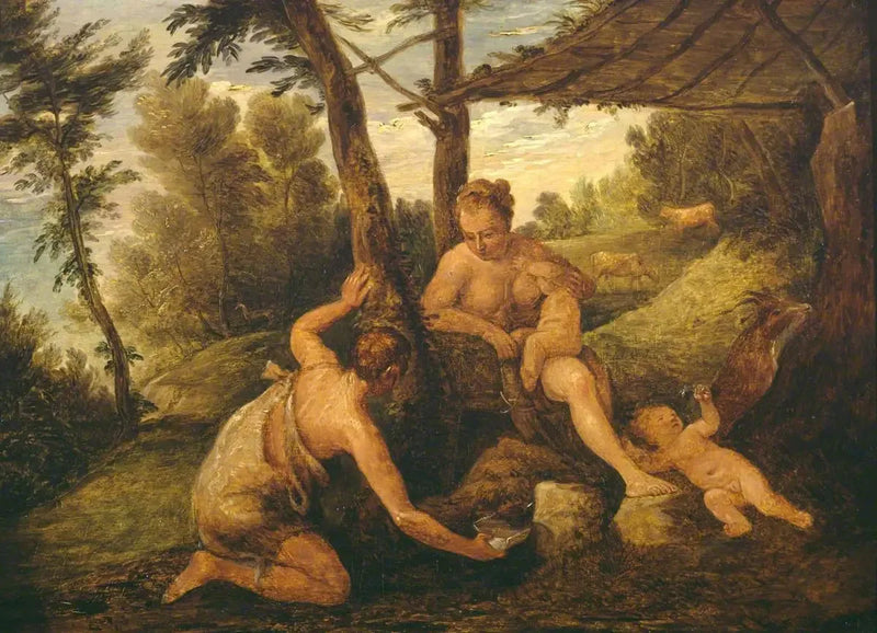Adão e Eva após a expulsão (baseado em Paolo Véronèse e seu ateliê) - David Teniers o Jovem