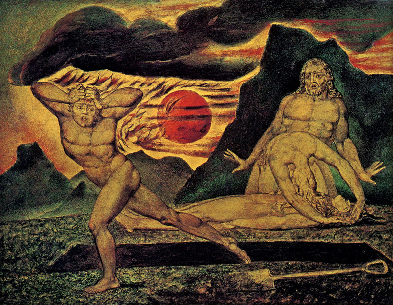 Adão e Eva encontrando o corpo de Abel - William Blake