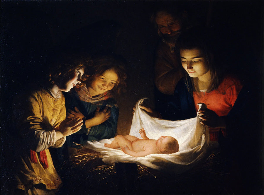 Adoração do Menino Jesus - Gerrit van Honthorst