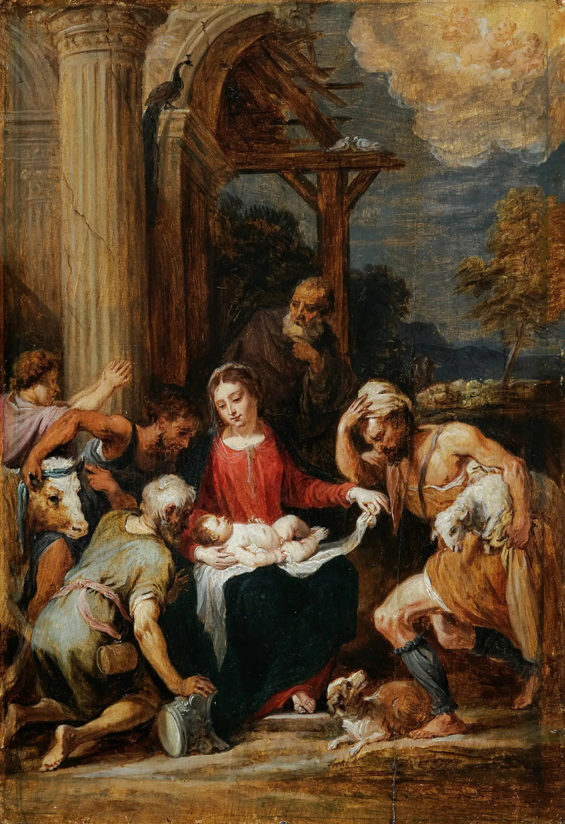Adoração dos pastores, segundo Andrea Schiavone - David Teniers Júnior