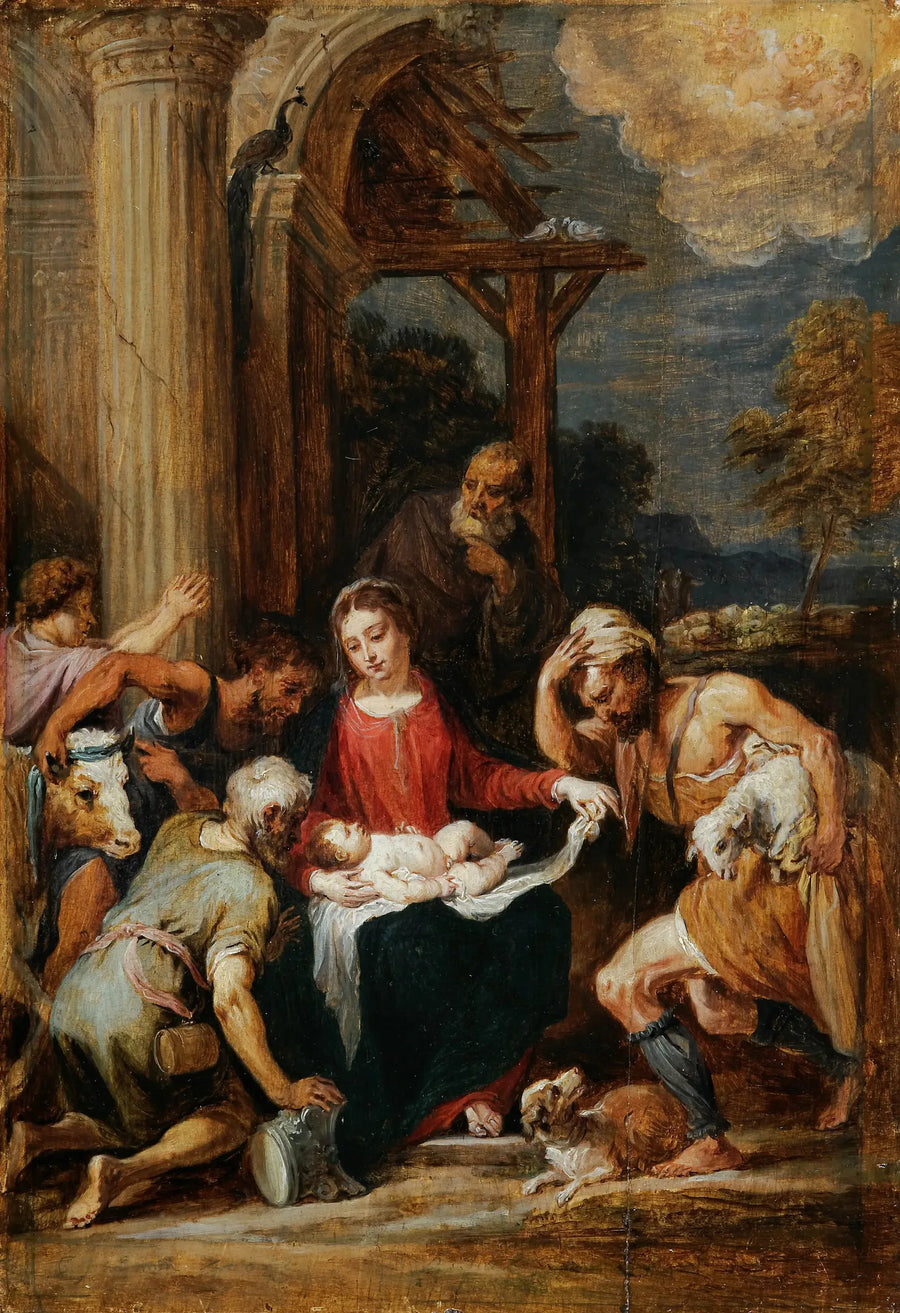 Adoração dos pastores, segundo Andrea Schiavone - David Teniers Júnior