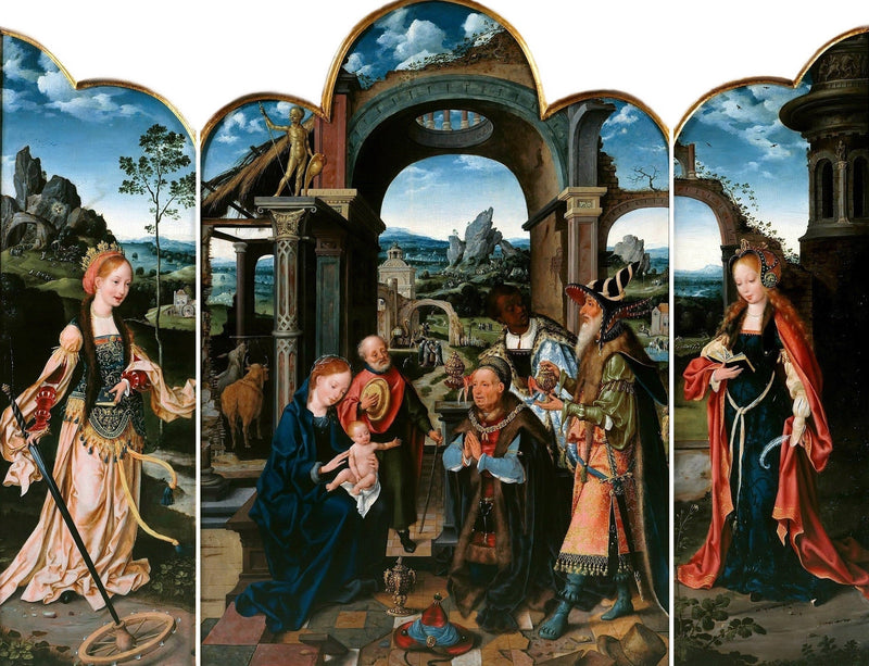 Adoração dos Magos com Sigismundo I da Polônia - Joos van Cleve