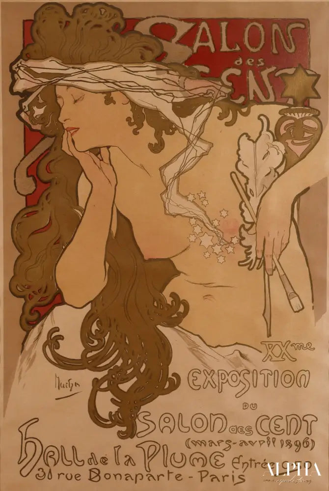 Affiche salon des cents - Mucha - Reproductions de tableaux et peintures haut de gamme