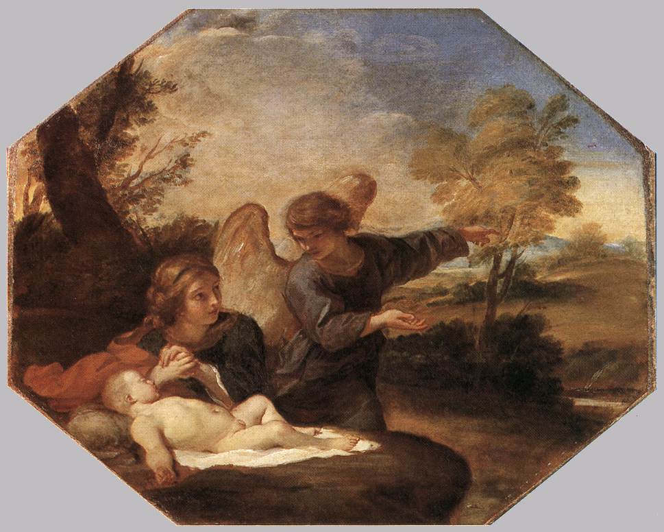 Agar e Ismaël no deserto - Andrea Sacchi