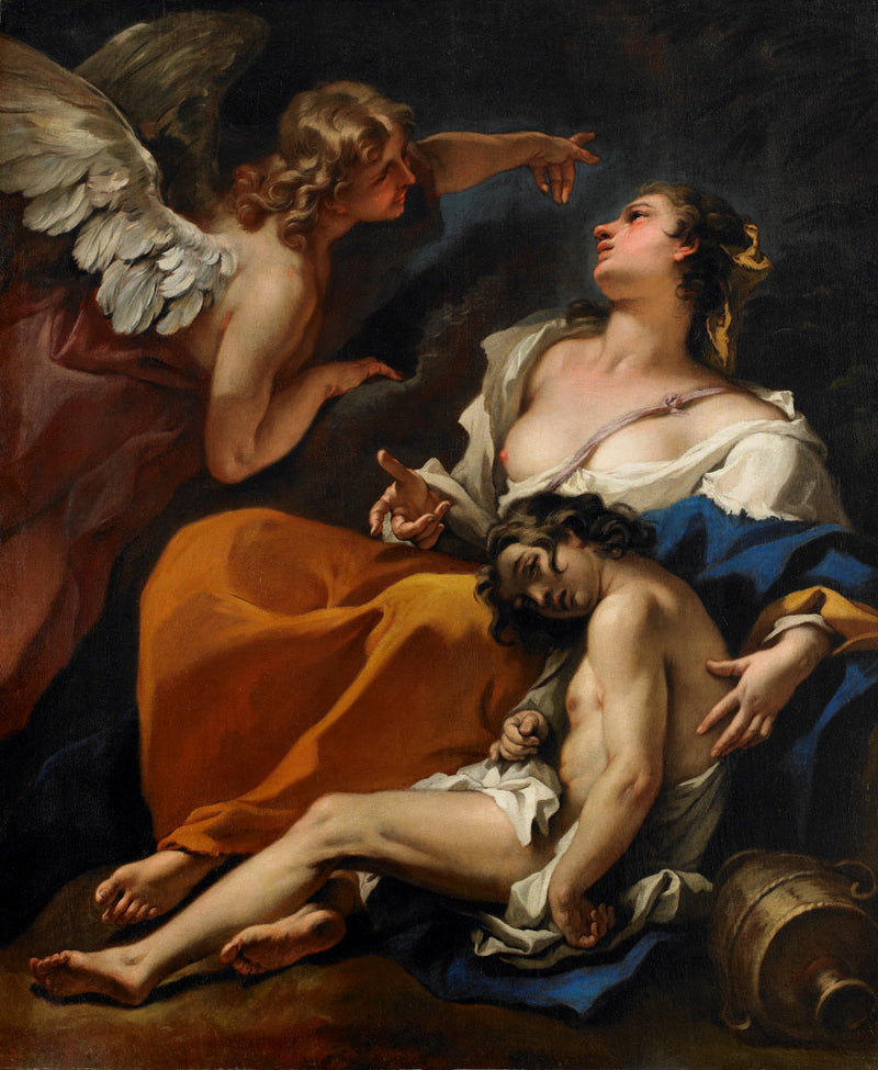 Agar e Ismael salvos pelo anjo - Sebastiano Ricci