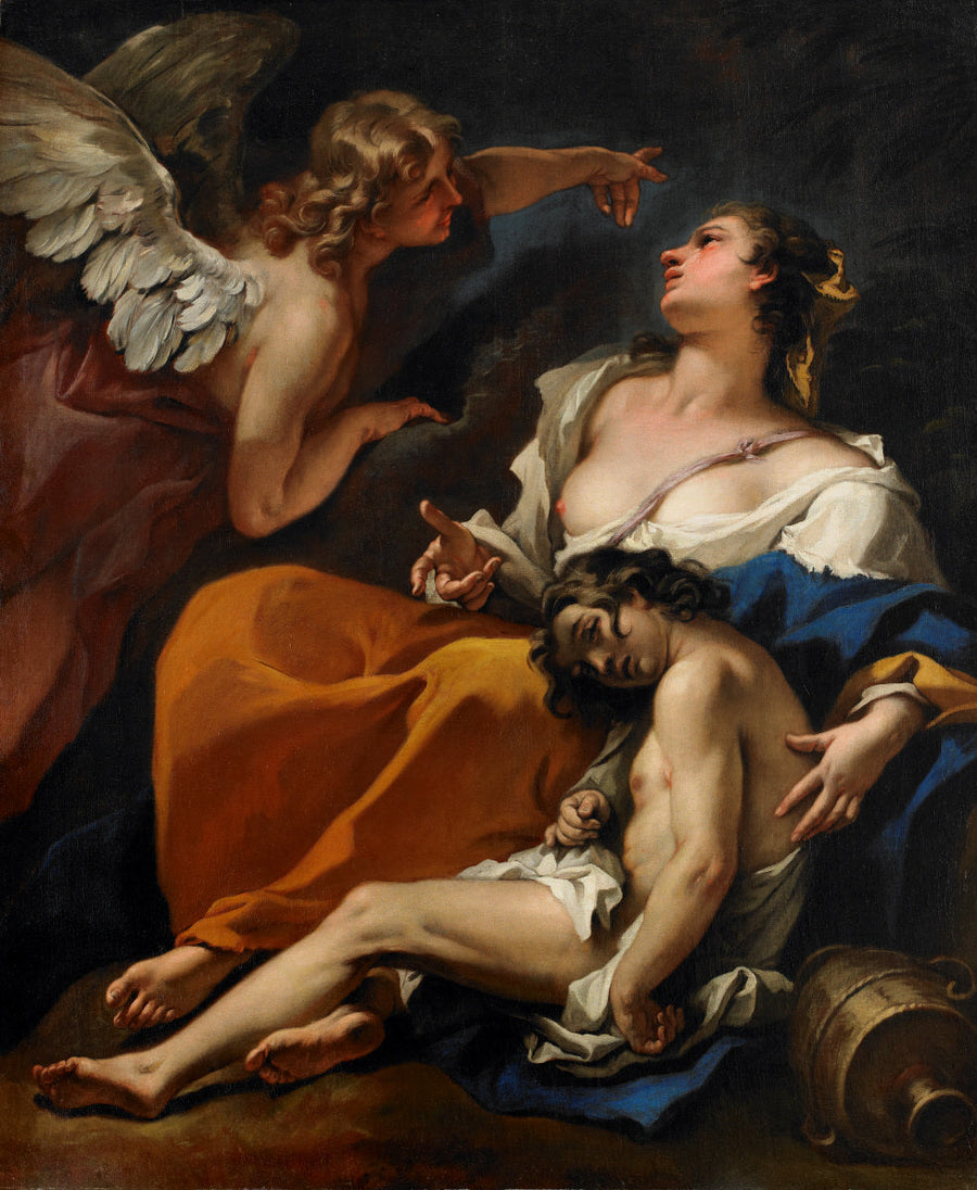 Agar e Ismael salvos pelo anjo - Sebastiano Ricci