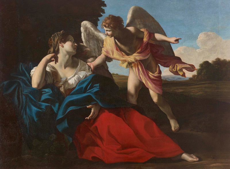 Agar socorrida pelo anjo no deserto - Giovanni Lanfranco
