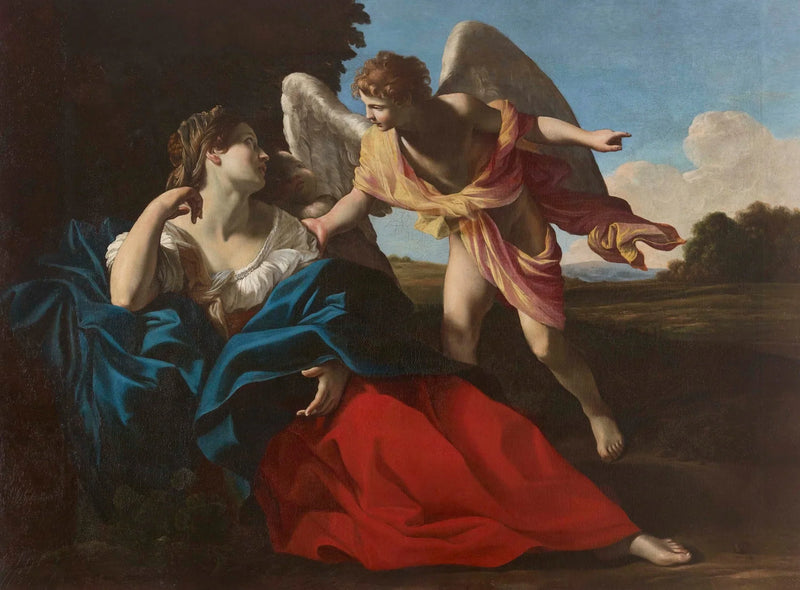 Agar socorrida pelo anjo no deserto - Giovanni Lanfranco