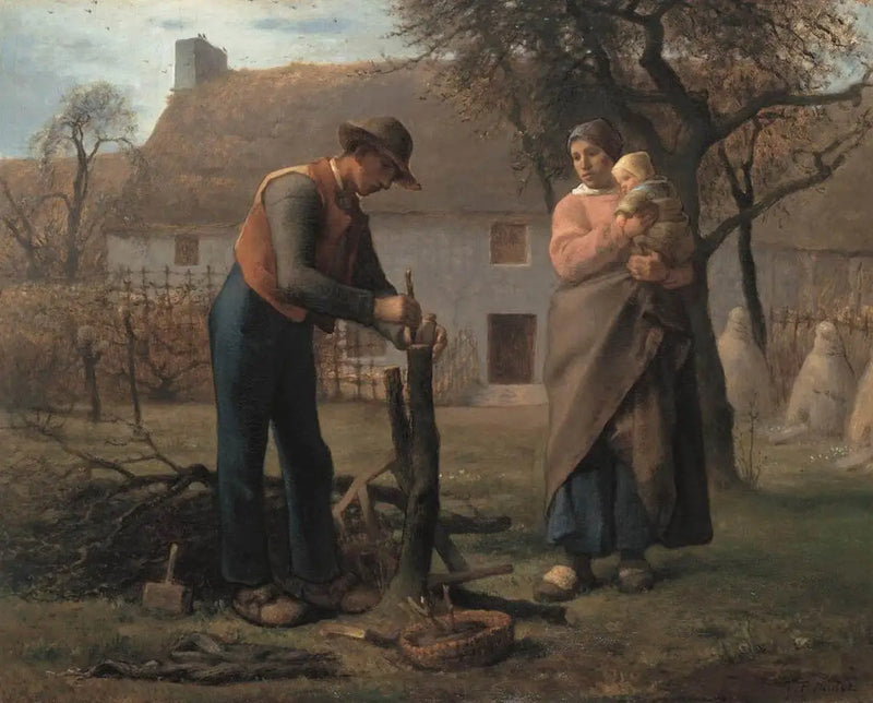 Agricultor inserindo um enxerto em uma árvore - Jean-François Millet