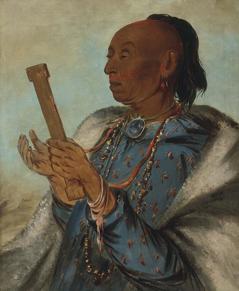 Ah-tón-we-tuck, o peru, repetindo sua oração - George Catlin