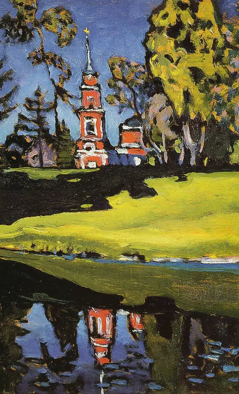 Akhtyrka, igreja vermelha - Vassily Kandinsky