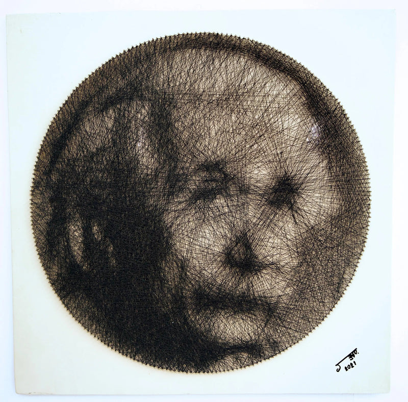 Arte em cordas de Albert Einstein | 60 x 60 cm